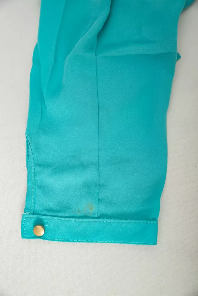 Купити Блуза однотонна  -уцінка, колір світло-бірюзовий, 230R306-U-81 - Фото №4