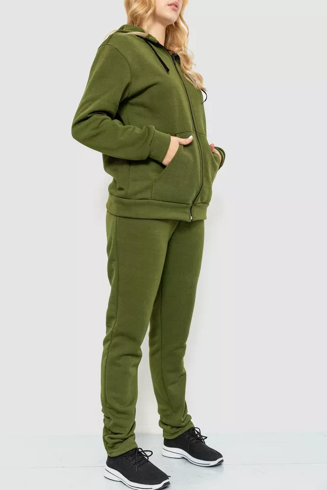 Купить Спорт костюм женский на флисе, цвет хаки, 238R57052 оптом - Фото №4