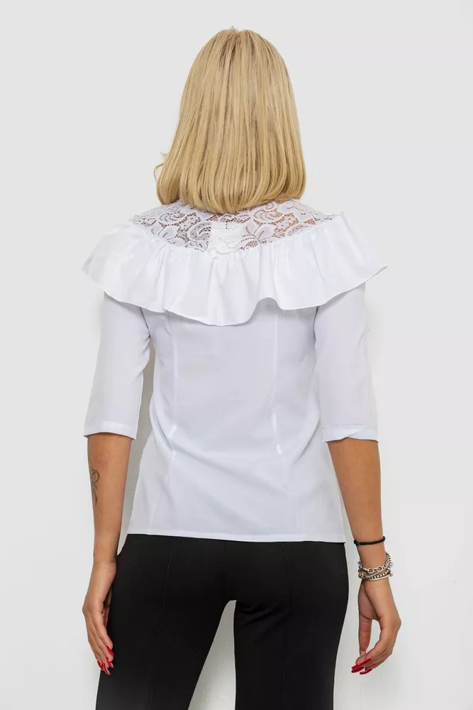 Купити Блуза класична 230R84-1-U-4 -уцінка, колір Білий оптом - Фото №4