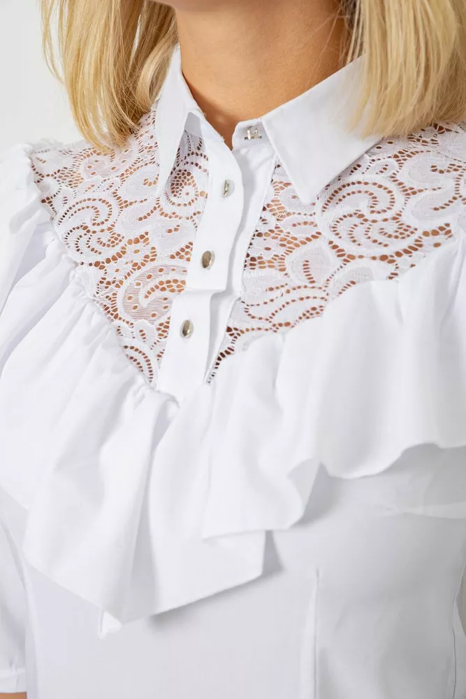 Купити Блуза класична 230R84-1-U-4 -уцінка, колір Білий оптом - Фото №5