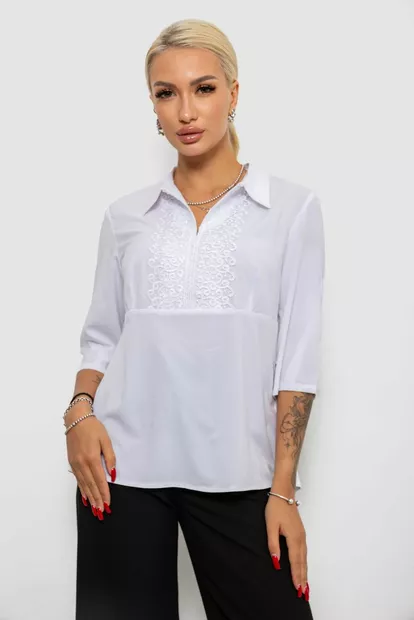 Блуза однотонна  -уцінка, колір білий, 230R70-1-U-1