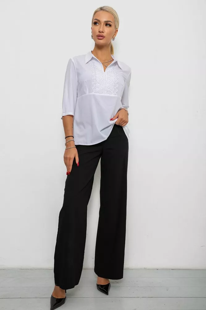 Купить Блуза однотонная  -уценка, цвет белый, 230R70-1-U-2 - Фото №2