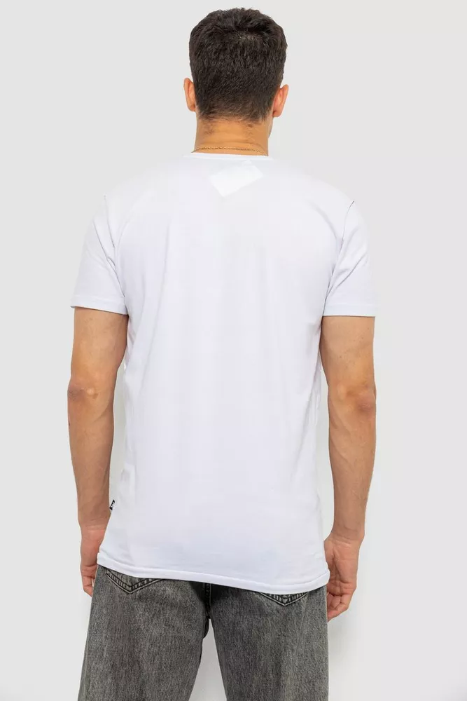 Купить Футболка мужская с принтом, цвет белый, 244R8855 - Фото №4