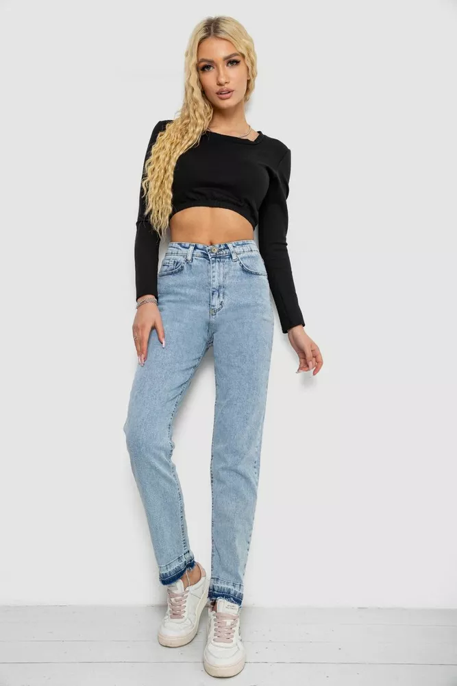 Купить Джинсы женские MOM, цвет голубой, 244R501-10 оптом - Фото №2