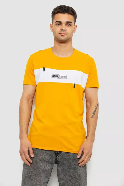 Футболка чоловіча з принтом, колір жовтий, 244R8855