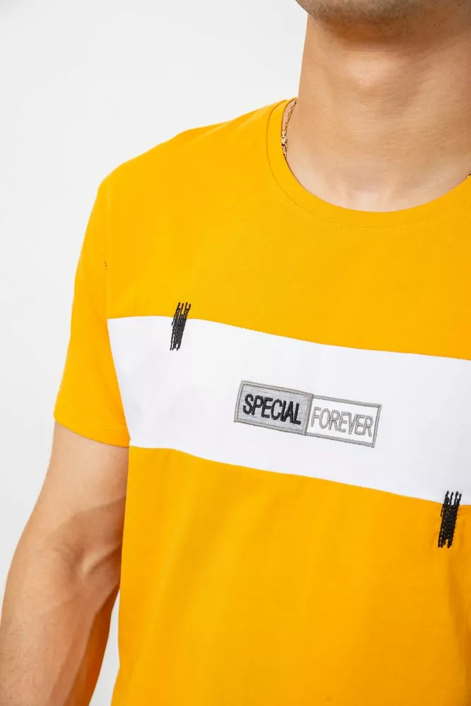 Купить Футболка мужская с принтом, цвет желтый, 244R8855 - Фото №5