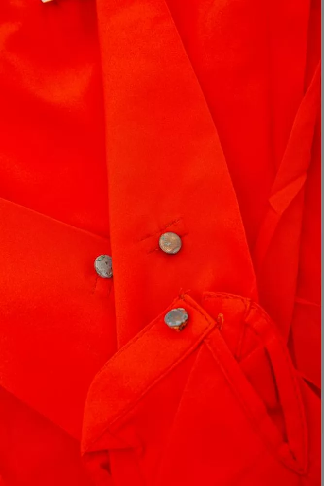 Купить Блуза однотонная  -уценка, цвет оранжевый, 230R306-U-82 - Фото №7