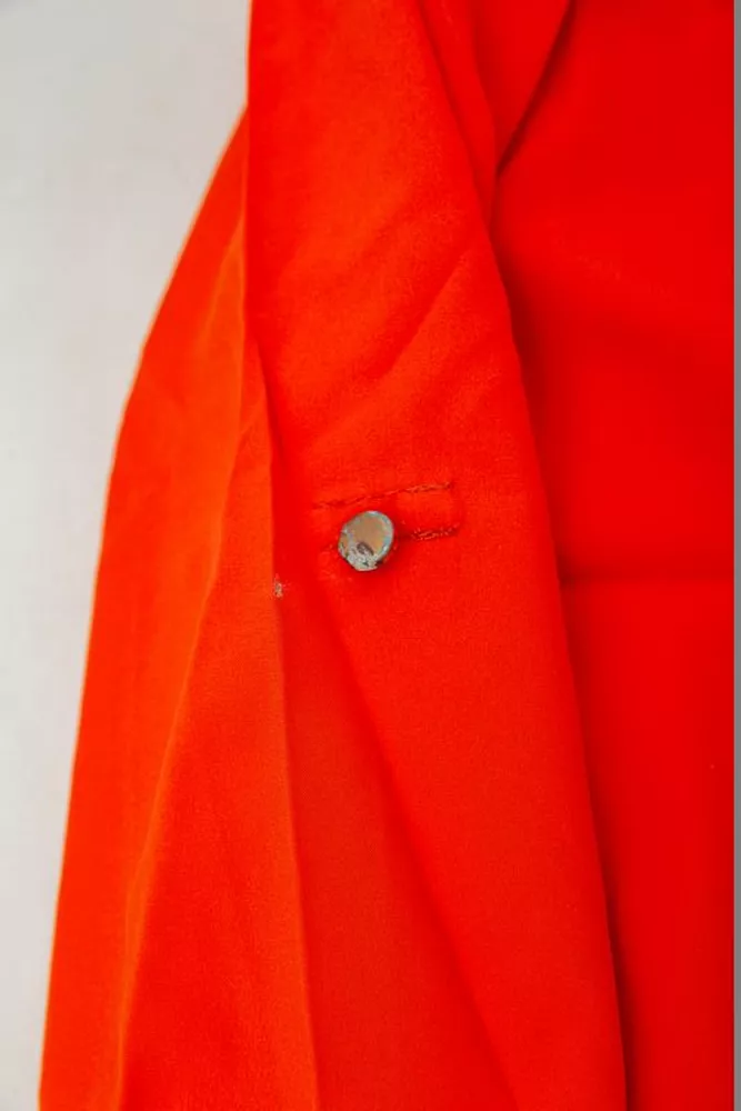 Купити Блуза однотонна  -уцінка, колір помаранчевий, 230R306-U-83 - Фото №6