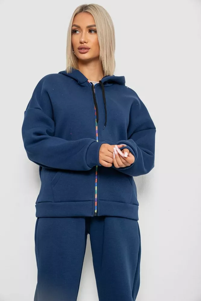 Купити Спортивний костюм жіночий на флісі  -уцінка, колір синій, 238R5715-U-1 - Фото №2