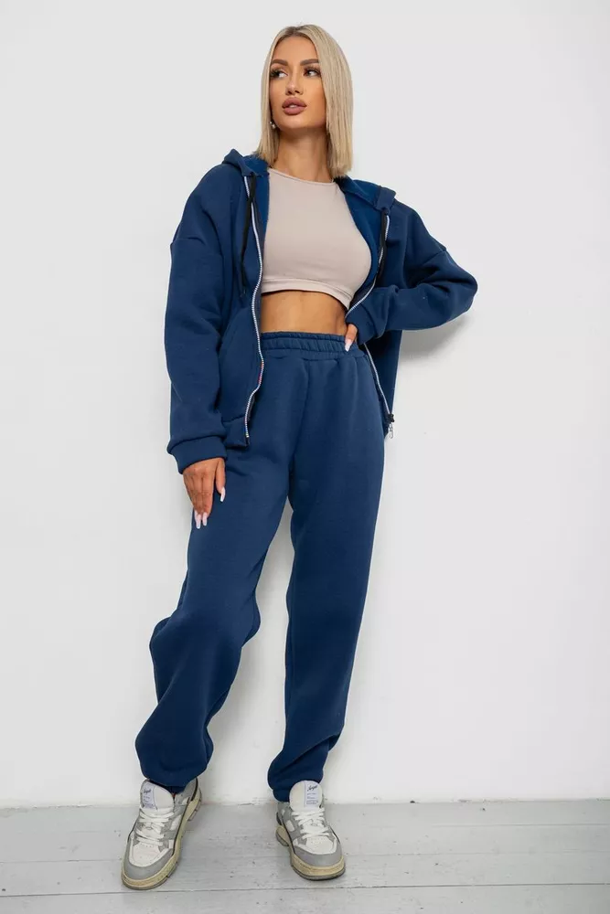Купити Спортивний костюм жіночий на флісі  -уцінка, колір синій, 238R5715-U-1 - Фото №1
