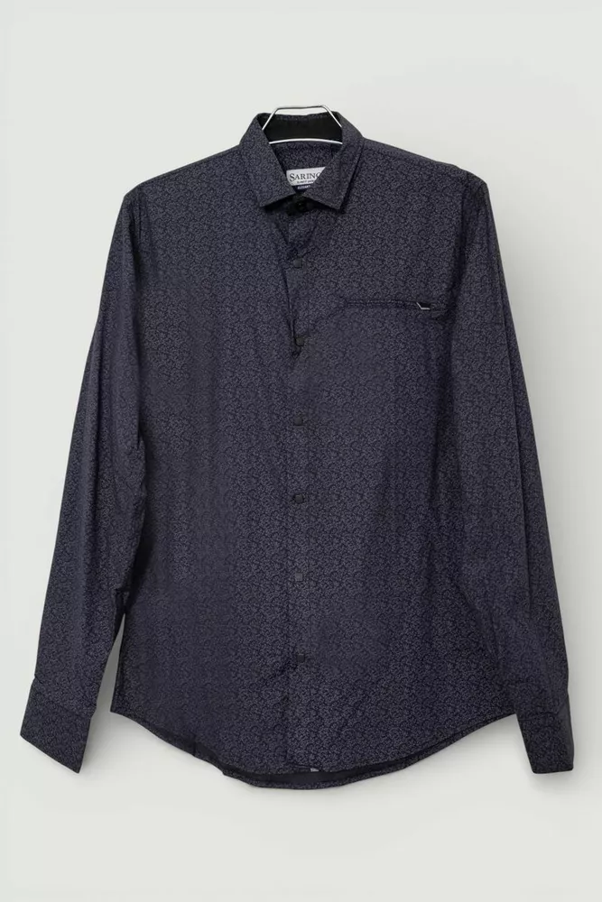 Купить Рубашка мужская с принтом, цвет черный, 186R2009 - Фото №1