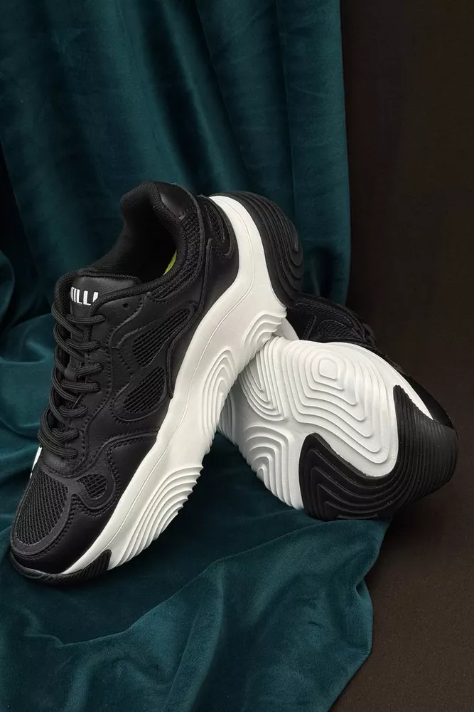 Купити Кросівки жіночі, колір чорно-білий, 248RCX1270 - Фото №3