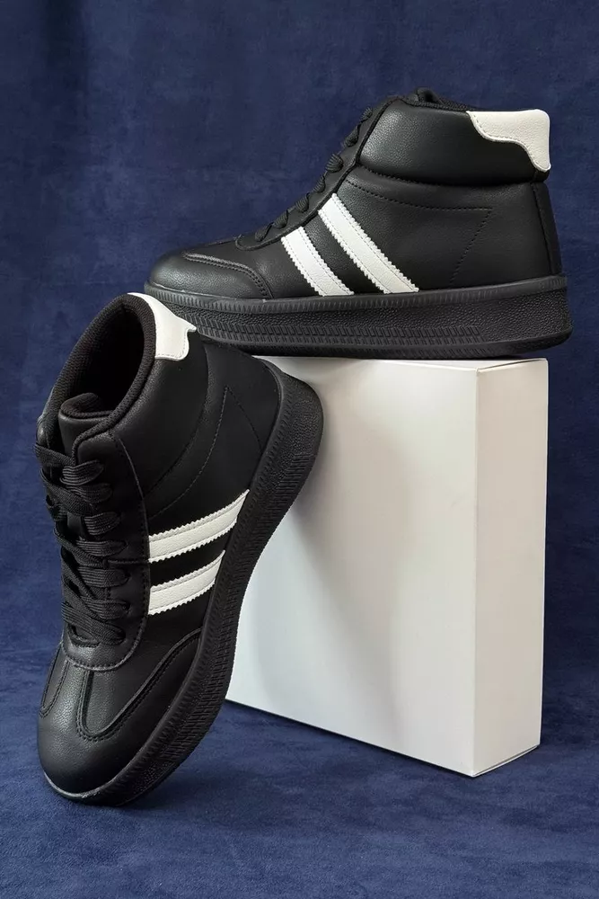 Купить Кроссовки женские демисезонные, цвет черно-белый, 248RSD20 - Фото №1