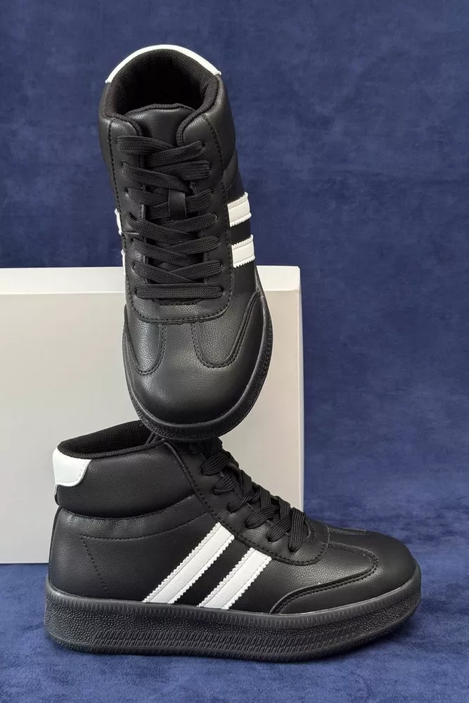 Купить Кроссовки женские демисезонные, цвет черно-белый, 248RSD20 - Фото №3