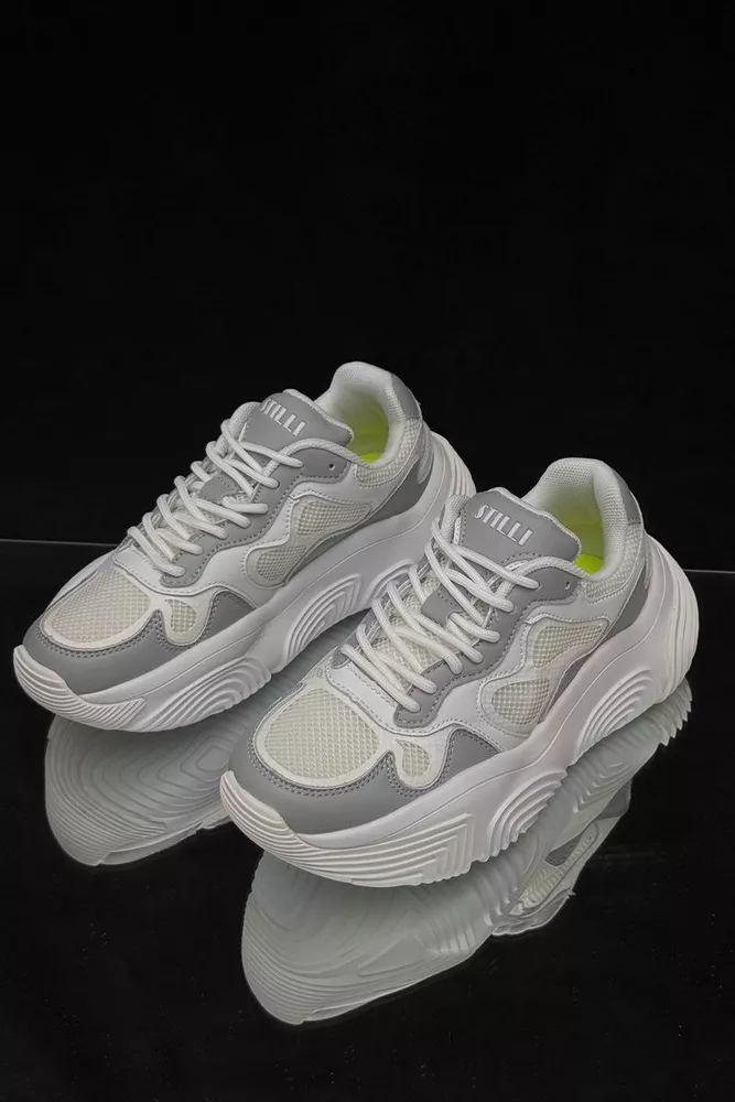 Купити Кросівки жіночі, колір біло-сірий, 248RCX1270 - Фото №1