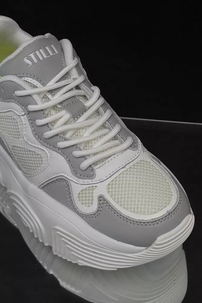 Купити Кросівки жіночі, колір біло-сірий, 248RCX1270 - Фото №2