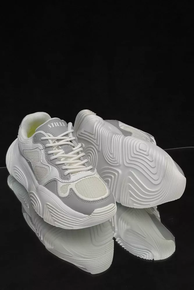 Купити Кросівки жіночі, колір біло-сірий, 248RCX1270 - Фото №3