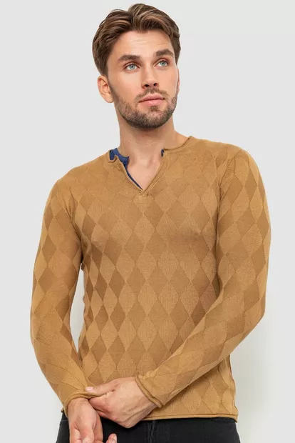 Светр чоловічий, колір коричнево-синій, 235R2010