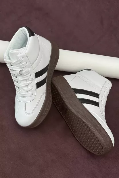 Кроссовки женские демисезонные, цвет бело-черный, 248RSD20