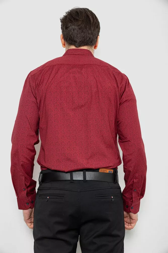 Купити Сорочка чоловіча з принтом, колір бордовий, 186R2009 - Фото №4