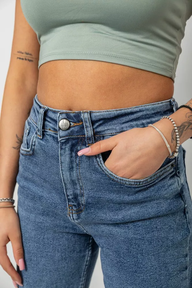 Купить Джинсы женские Slouchy, цвет синий, 244R00414 - Фото №5