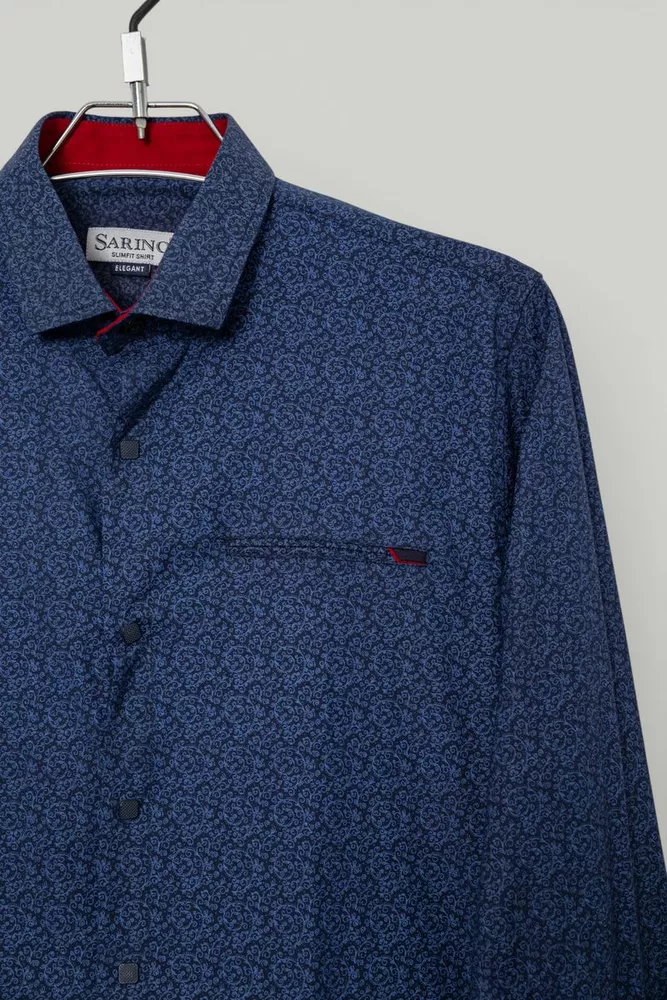 Купить Рубашка мужская с принтом, цвет синий, 186R2009 - Фото №2