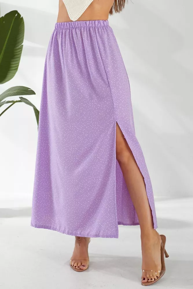 Купить Юбка софт с принтом, цвет сиреневый, 257R11-2 - Фото №3