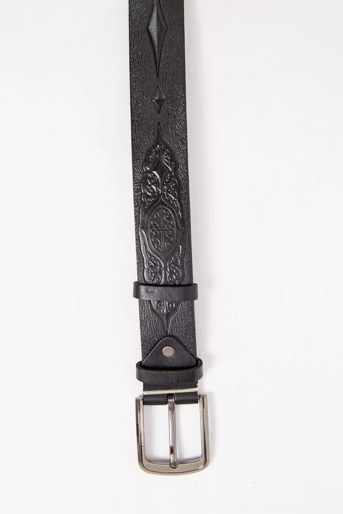 Купити Шкіряний чоловічий ремінь, чорного кольору, 196R40U1W23 - Фото №2