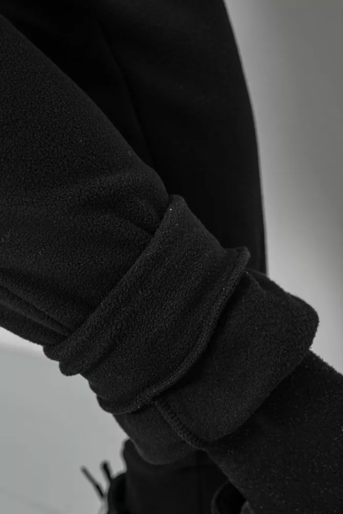 Купити Спортивні штани чоловічі однотонні на поларфлісі, колір чорний, 257R20 оптом - Фото №6