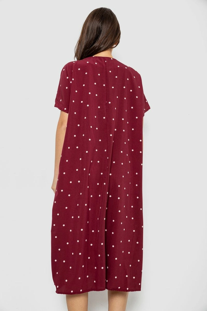 Купить Платье женское однотонное в горошек, цвет сливовый, 214R209-2 - Фото №4
