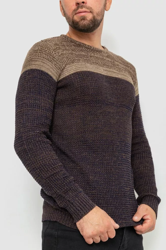Купити Светр чоловічий, колір синьо-коричневий, 235R1508 - Фото №3