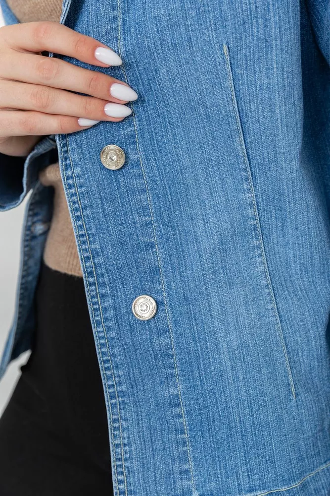 Купити Куртка жіноча джинсова  -уцінка, колір блакитний, 201R55-055-U-83 - Фото №6