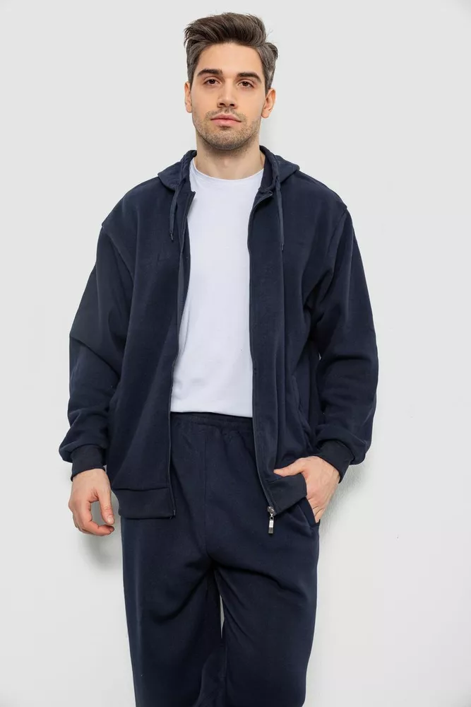Купить Спортивный костюм мужской на флисе, цвет синий, 244R917 - Фото №2