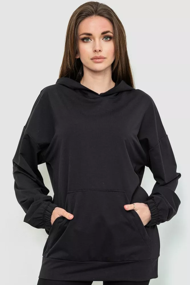 Купити Худі жіночий, колір чорний, 102R356-1 оптом - Фото №1