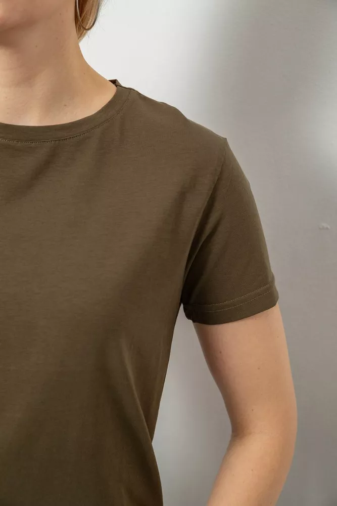 Купить Футболка женская однотонная, цвет хаки, 244R802-5 - Фото №5