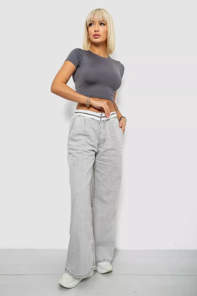 Купить Джинсы женские Palazzo, цвет серый, 244R2604 - Фото №2