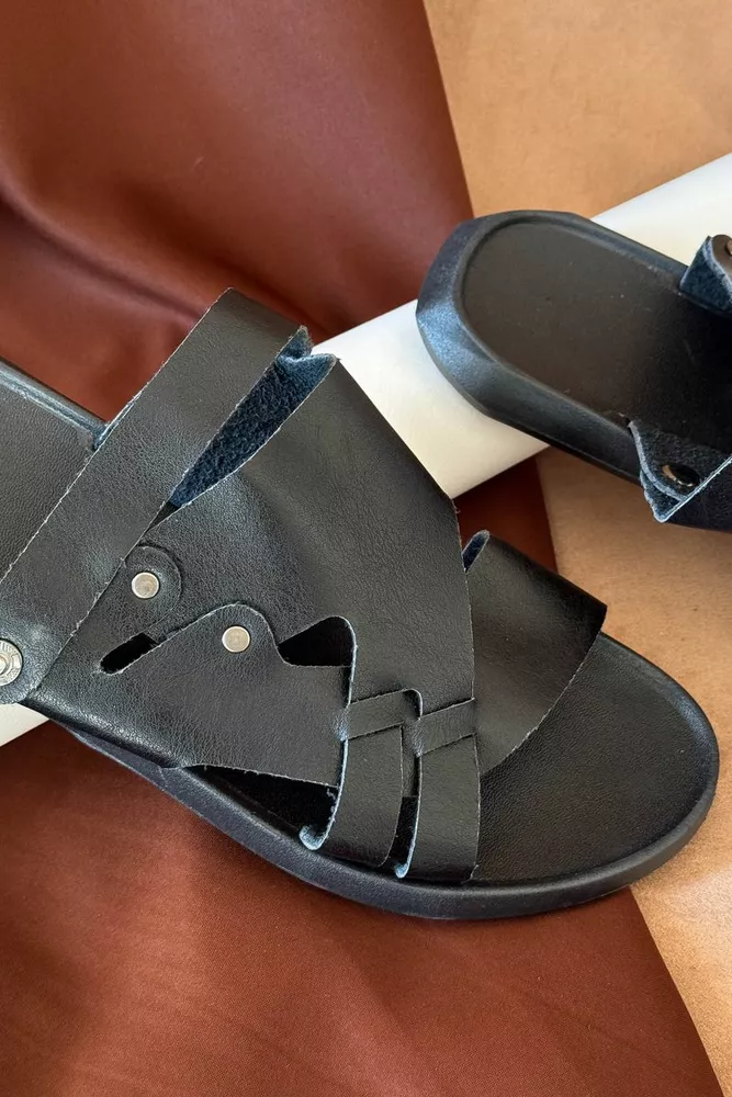 Купить Сандалии мужские, цвет черный, 214R71 - Фото №2