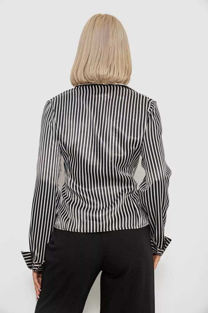 Купить Рубашка классическая в полоску, цвет черно-белый, 230R64-3 - Фото №4