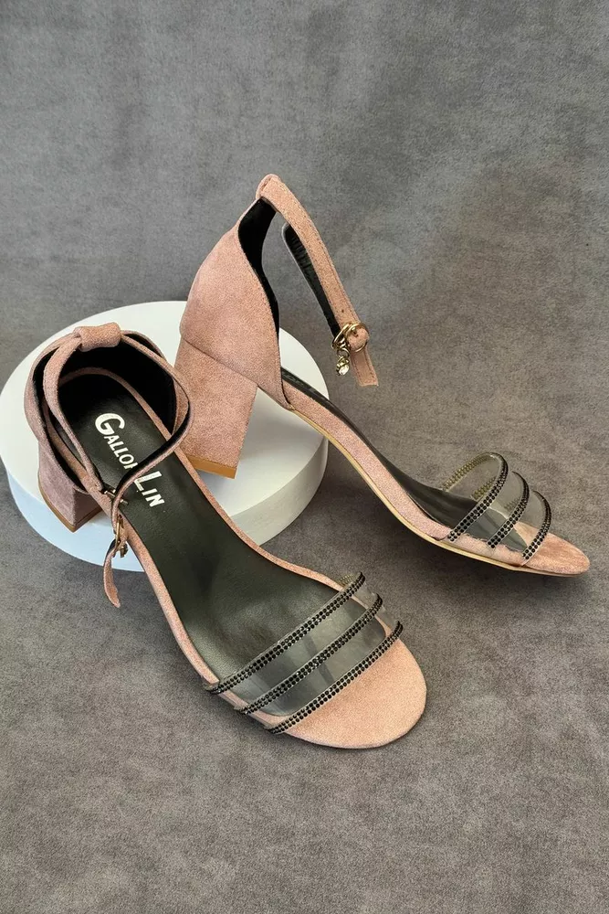 Купити Босоніжки жіночі, колір пудровий, 243RE283 - Фото №3