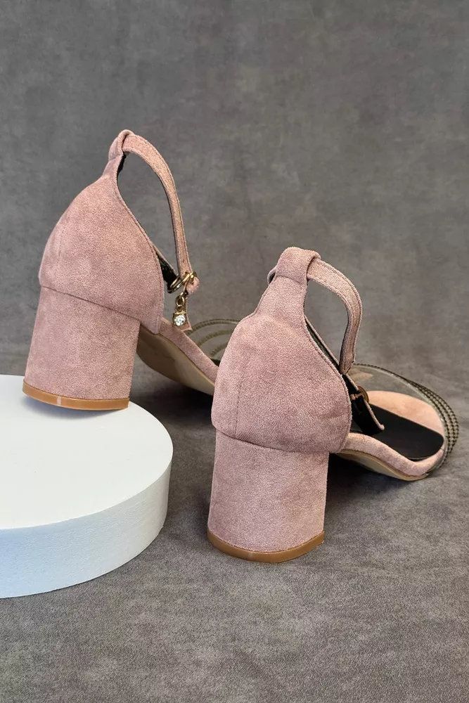 Купити Босоніжки жіночі, колір пудровий, 243RE283 - Фото №4