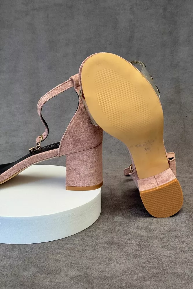 Купити Босоніжки жіночі, колір пудровий, 243RE283 - Фото №5