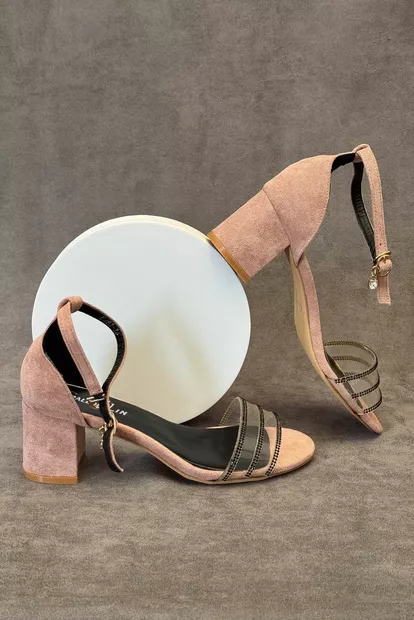 Босоножки женские, цвет пудровый, 243RE283