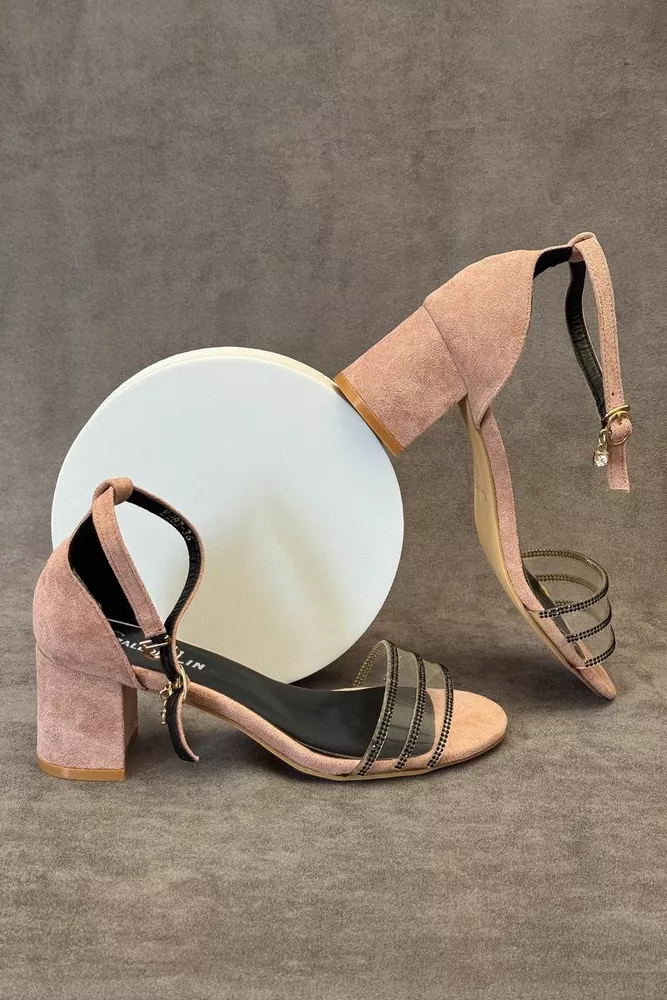 Купити Босоніжки жіночі, колір пудровий, 243RE283 - Фото №1