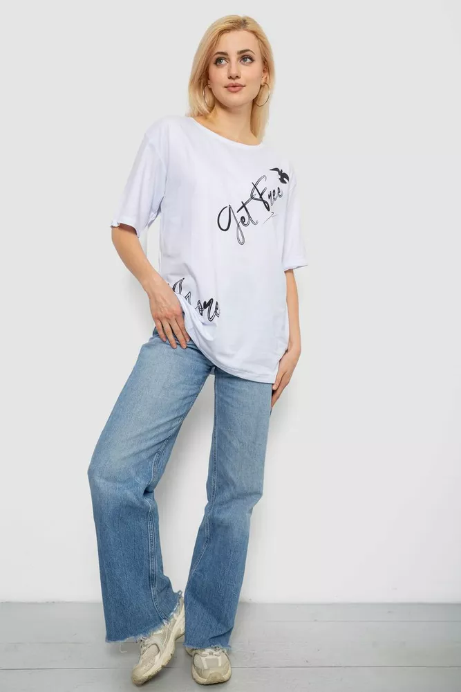 Купити Футболка жіноча з принтом, колір білий, 244R3005 - Фото №2