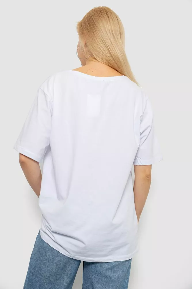 Купити Футболка жіноча з принтом, колір білий, 244R3005 - Фото №4