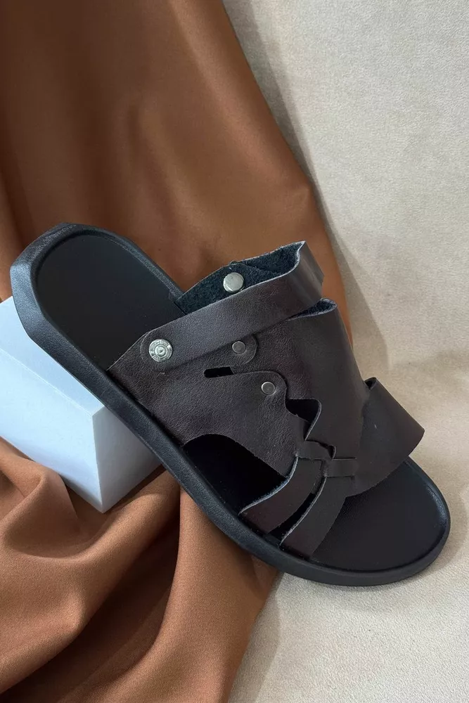 Купити Сандалії чоловічі, колір коричневий, 214R71 оптом - Фото №1