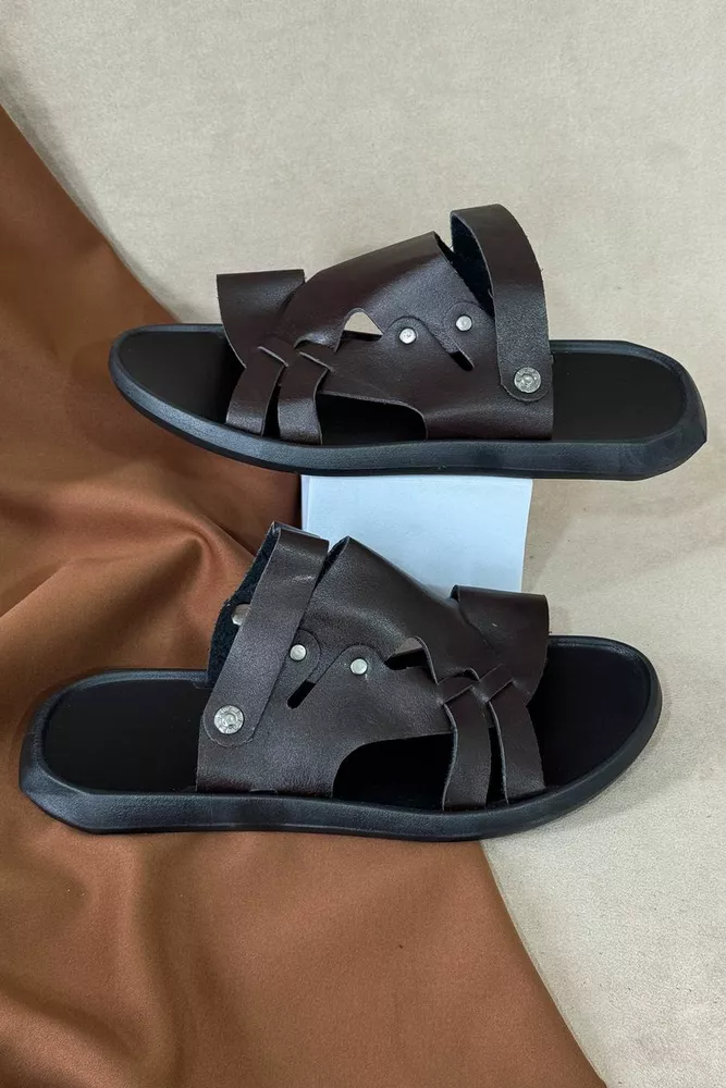 Купити Сандалії чоловічі, колір коричневий, 214R71 оптом - Фото №2