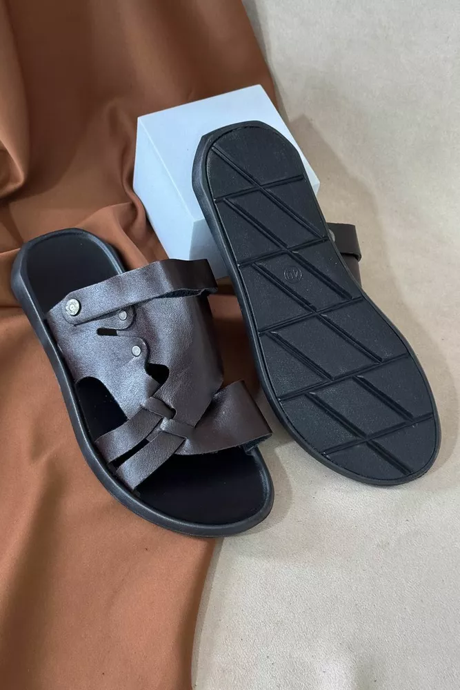 Купити Сандалії чоловічі, колір коричневий, 214R71 оптом - Фото №3