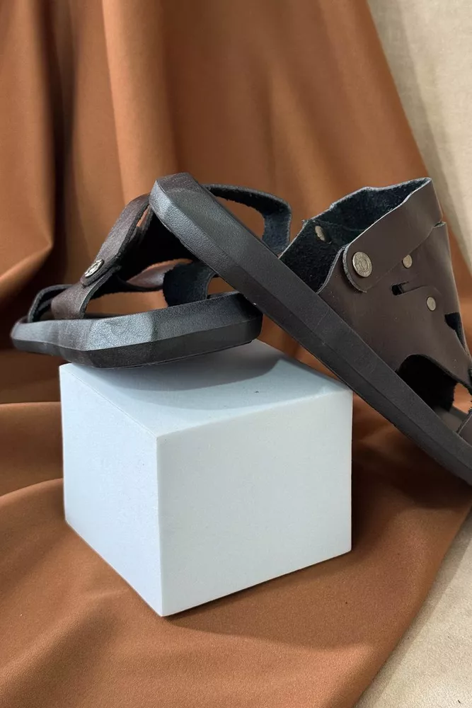 Купити Сандалії чоловічі, колір коричневий, 214R71 оптом - Фото №4