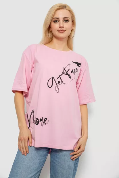 Футболка жіноча з принтом, колір рожевий, 244R3005